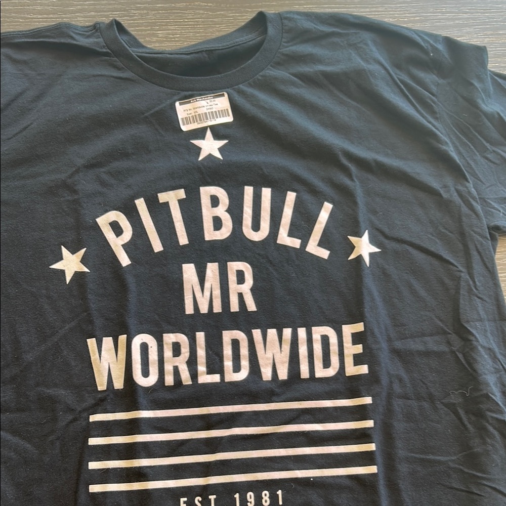 Genuine Merchandise Black Tee - Pitbull Mr Worldwide